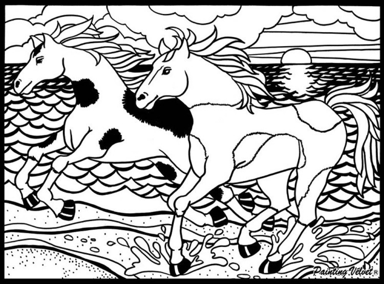 Коробка-раскраска «Лошади» + 10 маркеров — картинка 5