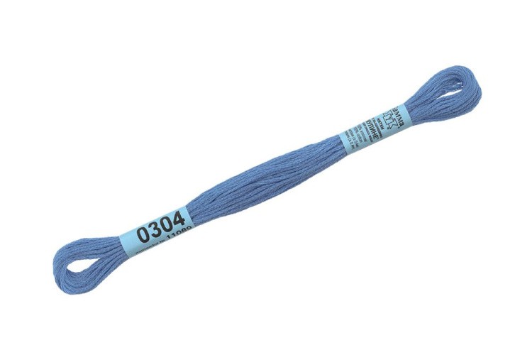 Нитки для вышивания Gamma мулине, 24 шт. по 8 м, цвет: 0304 светло-синий — картинка 2