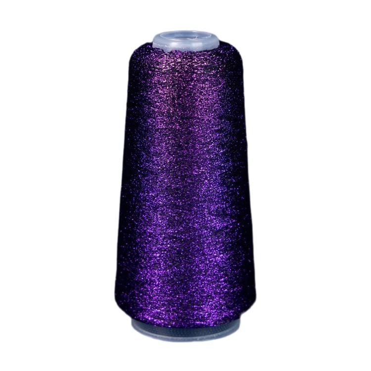 Пряжа бобинная OnlyWe Alluring shine (Аллюринг шайн) (L50), фиолетовый с фиолетовым люрексом, 1 шт., 50 г