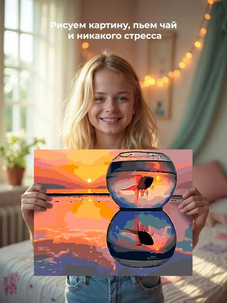 Картина по номерам «Рыбка в аквариуме» — картинка 6