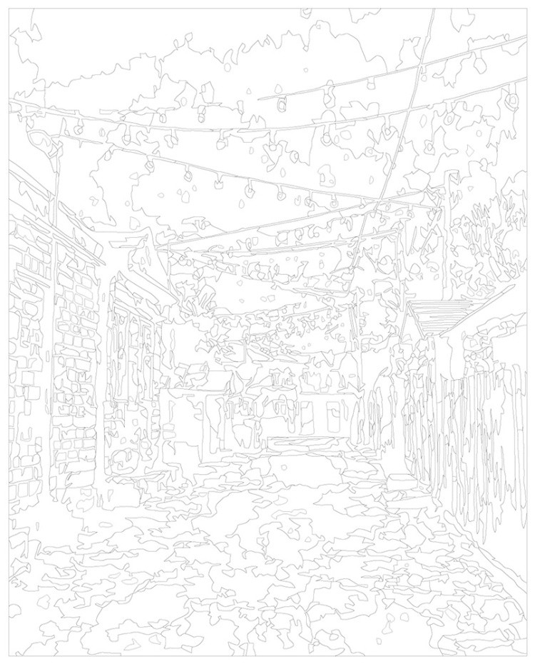 Картина по номерам Дома панельки родные ночь за гаражами — картинка 3