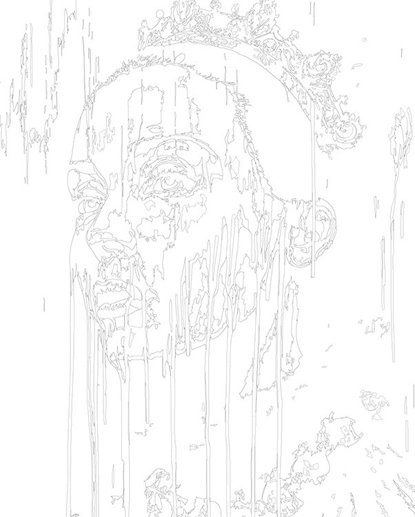 Картина по номерам «Розовая: королева с краской на лице 40x50» — картинка 3