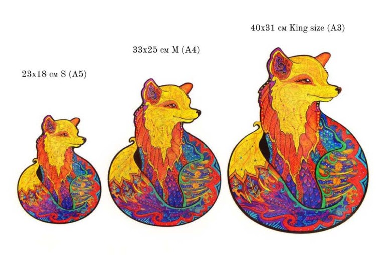 Деревянный пазл Unidragon «Обольстительная Лисичка», размер M (А4) — картинка 11