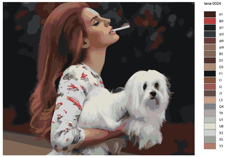 Картина по номерам «Lana Del Rey Лана Дель Рей: С сигаретой 2» — картинка 2