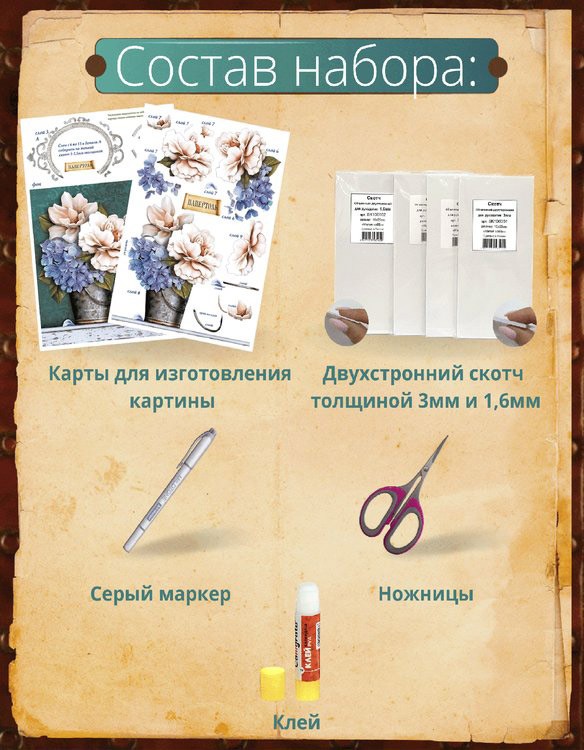 Набор папертоль «Ажур 3» 20x20 см — картинка 3