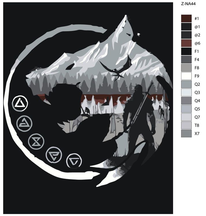 Картина по номерам «Знак Ведьмака» — картинка 2