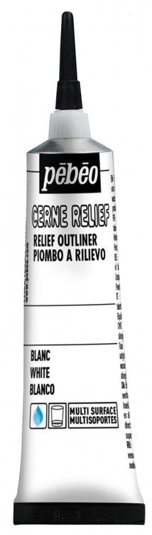Рельефная краска Cerne relief PEBEO, цвет: белый, 20 мл