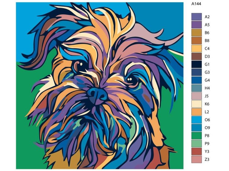 Картина по номерам «Разноцветный йорк» — картинка 2