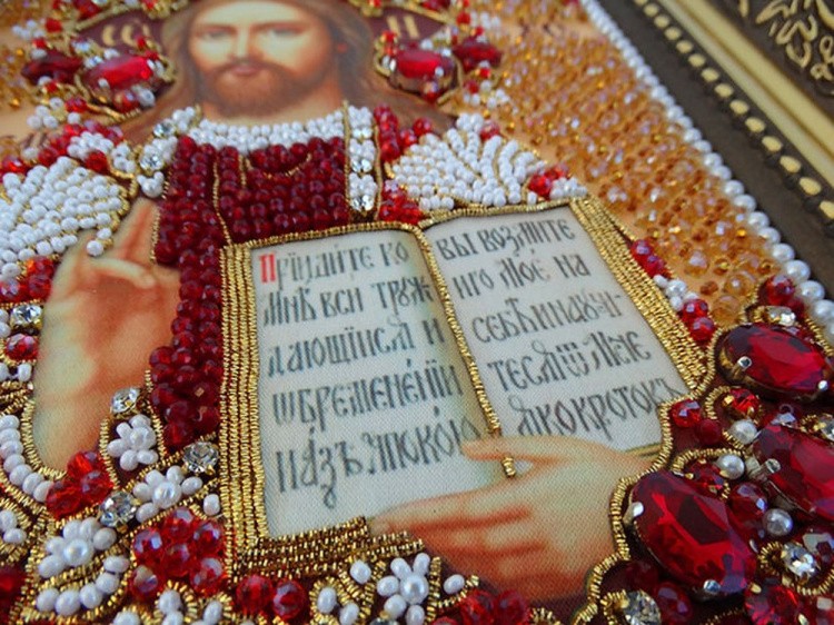 Набор вышивки хрустальными камнями «Вседержитель (золотая)» — картинка 14