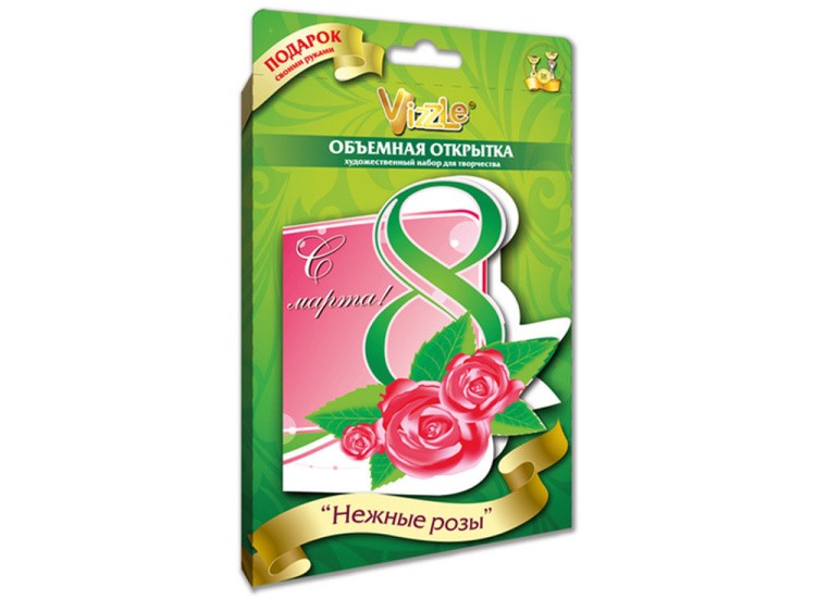 Объемная открытка «Нежные розы» — картинка 2