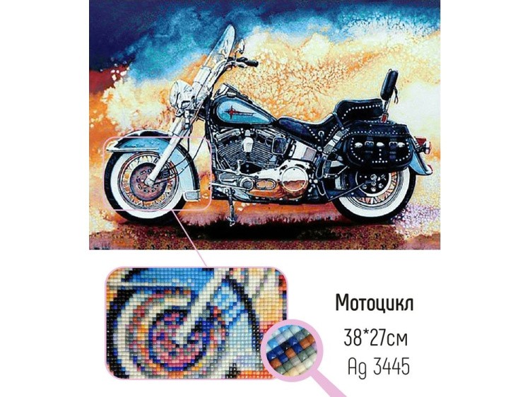 Алмазная вышивка «Мотоцикл» — картинка 3