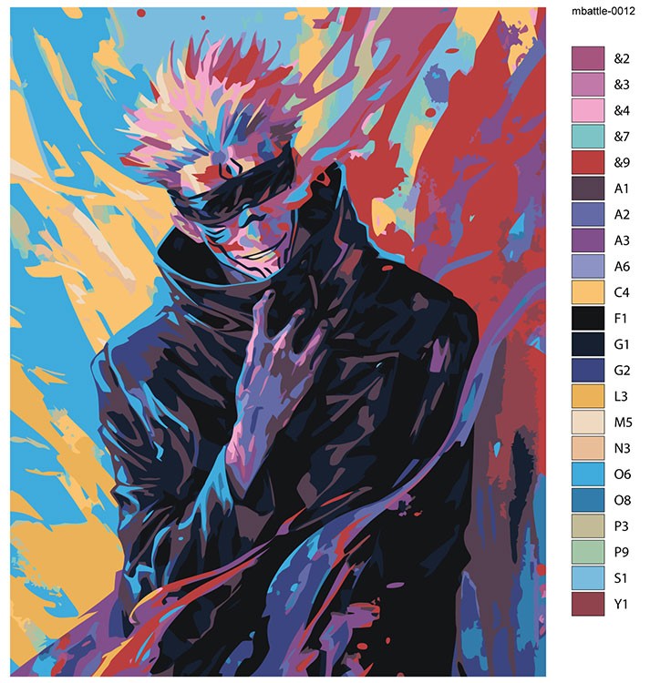 Картина по номерам «Аниме манга Магическая битва: Сатору» — картинка 2