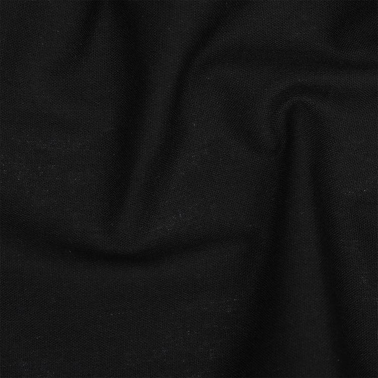 Ткань льняная, 10 м x 140 см, 185 г/м², цвет: черный, TBY — картинка 2