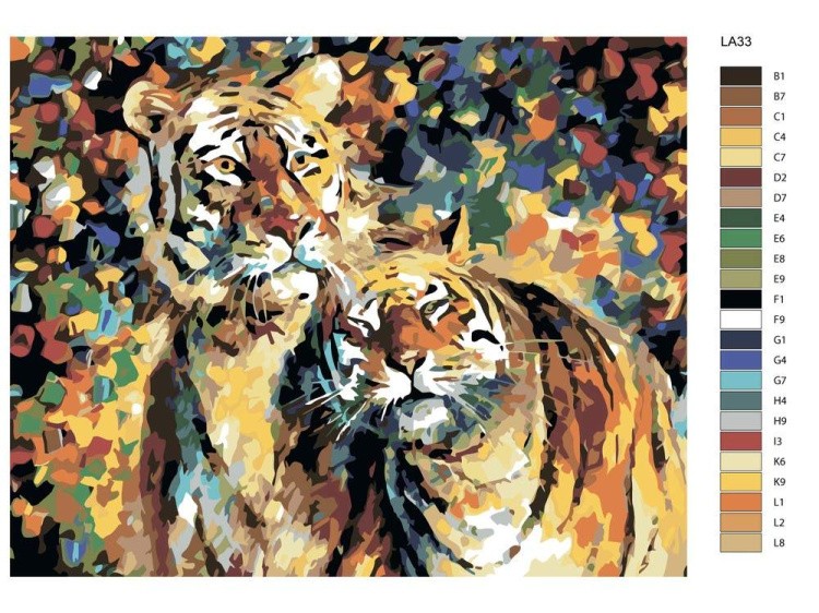 Картина по номерам «Тигры» — картинка 2