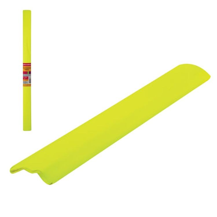 Бумага гофрированная (креповая) флуоресцентная, 22 г/м2, желтая, 50х200 см, в рулоне, Brauberg