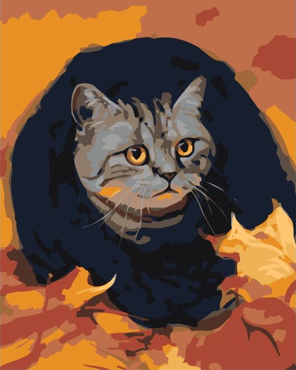 Картина по номерам «Осенний кот»