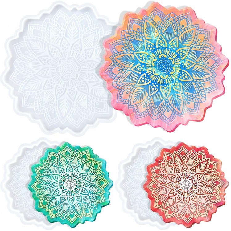 Силиконовый молд Epoxy Master cервировочная доска мандала, d 21см — картинка 7