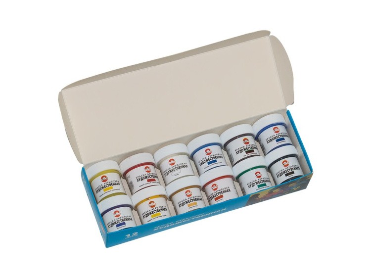 Краски акриловые художественные, набор № 2 (12 цветов) — картинка 2