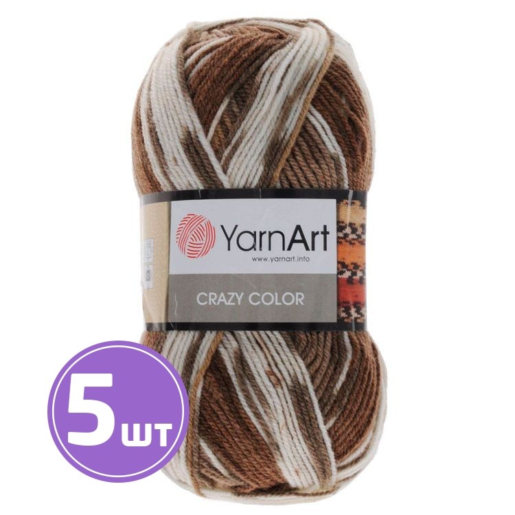 Пряжа YarnArt Crazy Color (139), мультиколор, 5 шт. по 100 г