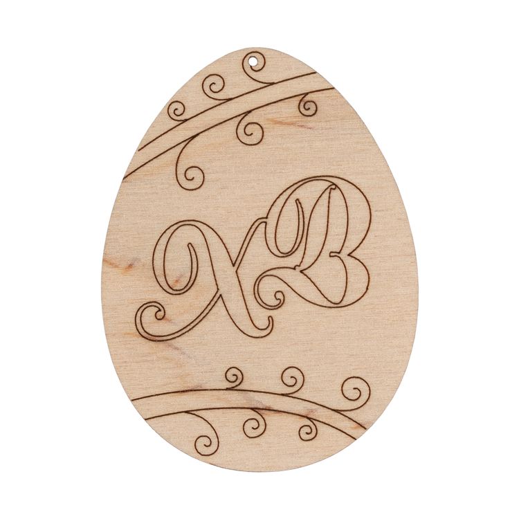 Подвеска «Яйцо пасхальное с узорами», фанера, 8х6 см, 1 шт., Mr. Carving