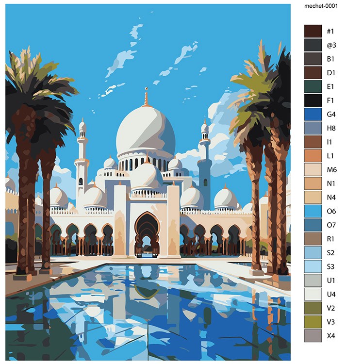 Картина по номерам «Мечеть с пальмами» — картинка 2