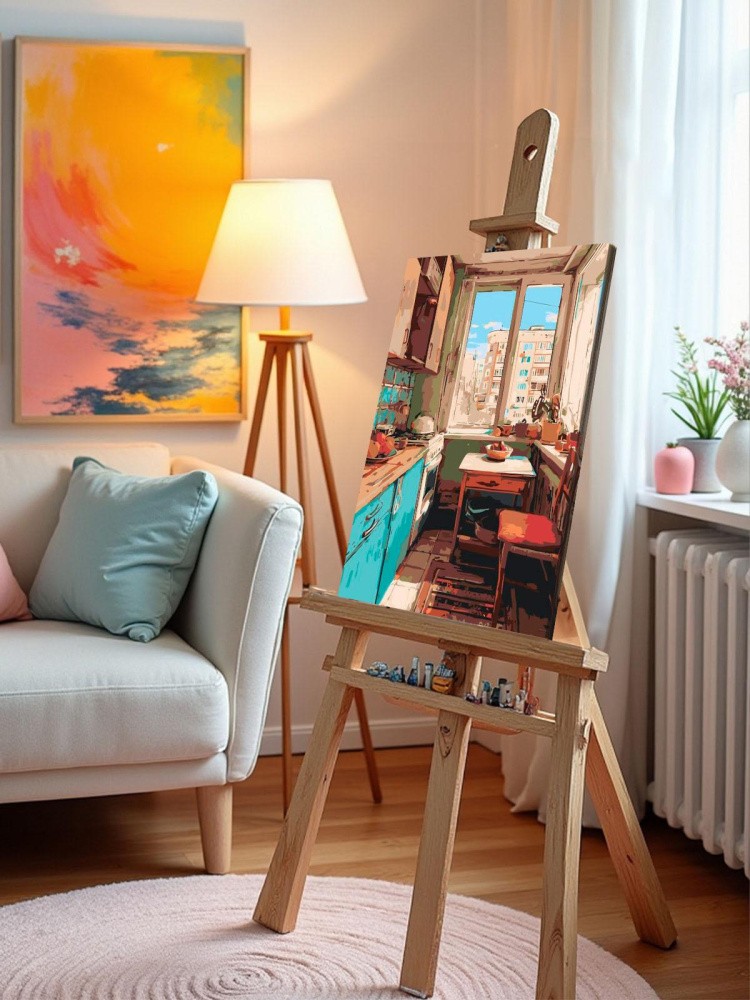 Картина по номерам Дома панельки родные эстетичная кухня — картинка 10