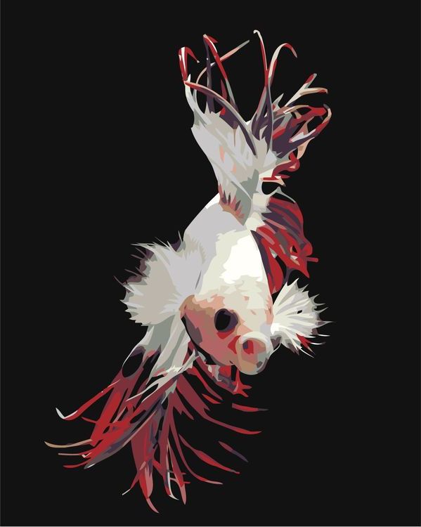 Картина по номерам «Белая рыбка»