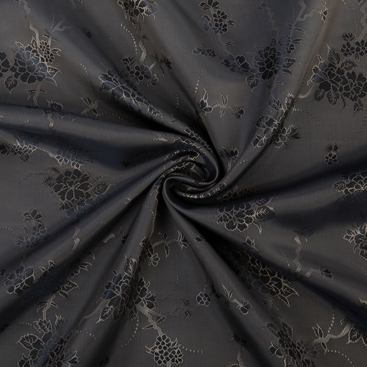 Ткань подкладочная Taffeta с рисунком, 5 м х 145 см, 96 г/м², цвет: №038 грязно-сиреневый (цветы), Gamma — картинка 2