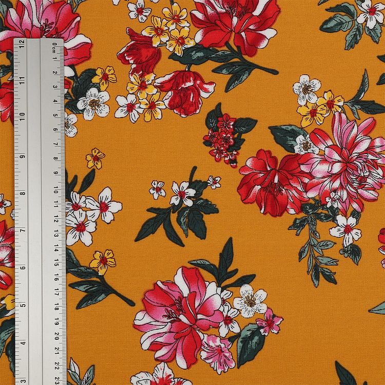 Ткань Штапель с рисунком, 5 м, ширина 145 см, 110 г/м2, цвет: с3 желтый, TBY — картинка 4