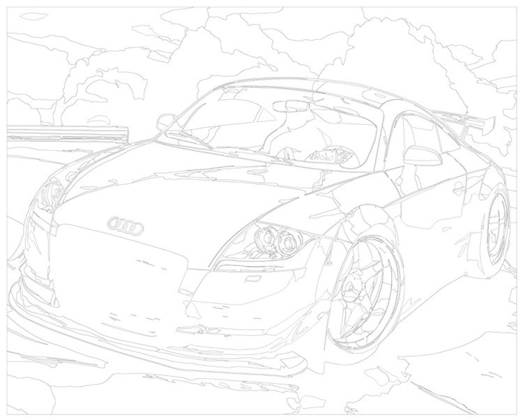 Картина по номерам «Машина Ауди ТТ в стиле аниме 40x50» — картинка 3