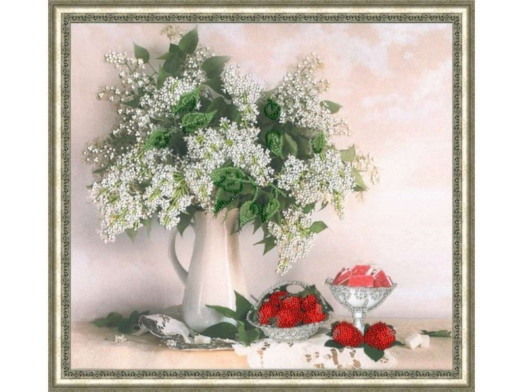 Набор вышивки бисером «Белая сирень» — картинка 2