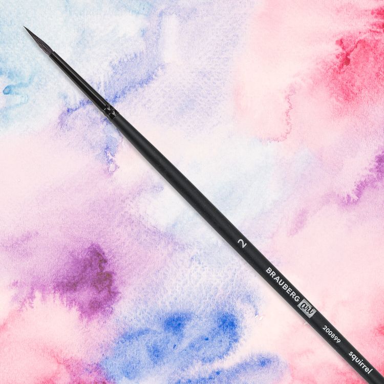 Кисть художественная профессиональная Art Classic, белка, круглая, № 2, длинная ручка, Brauberg — картинка 5