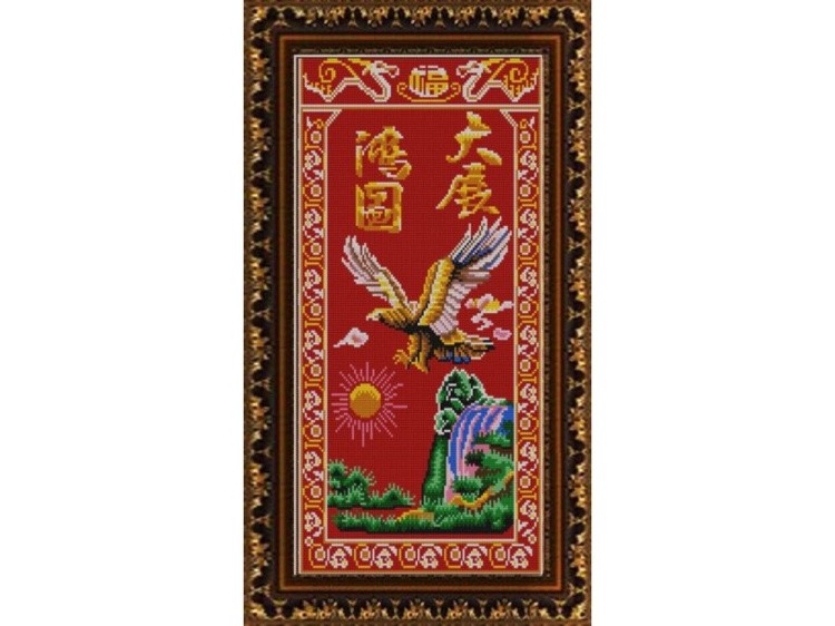 Рисунок на ткани «Летящий орел»