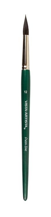 Кисть Green Line №12, имитация белки, круглая, короткая ручка, Vista-Artista