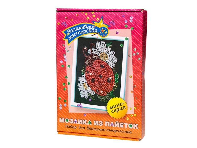 Мозаика из пайеток «Божья коровка» — картинка 2