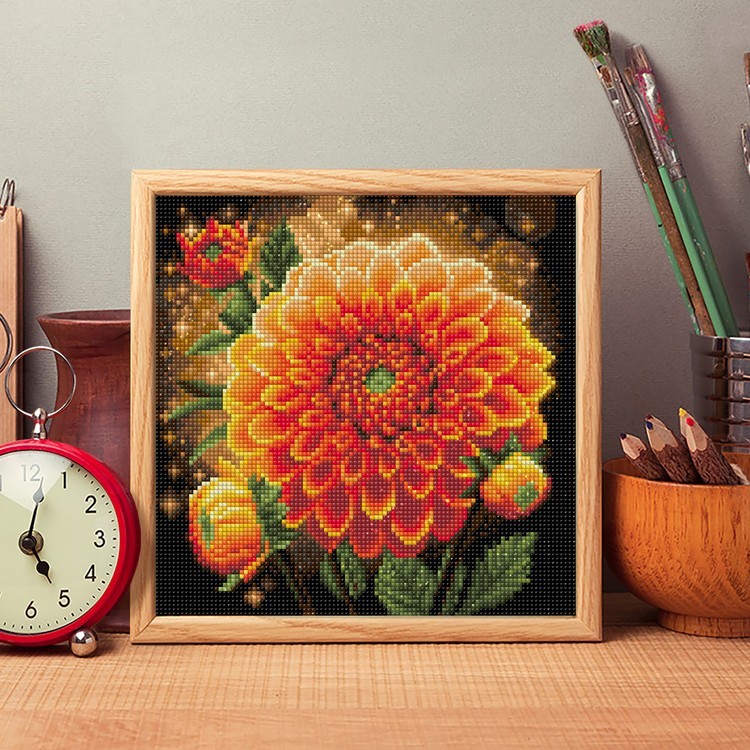 Алмазная вышивка «Сверкающий георгин» — картинка 2