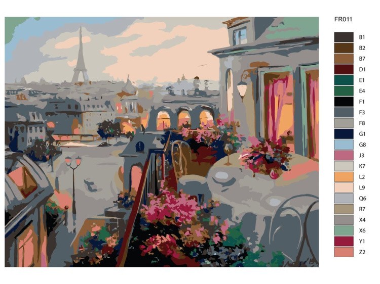 Картина по номерам «Вечерний Париж» — картинка 2