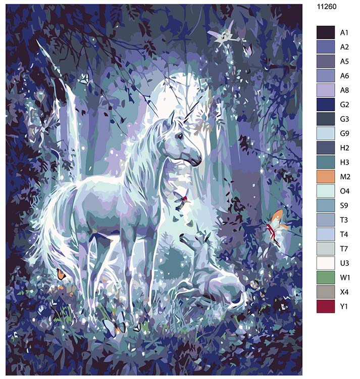 Картина по номерам «Семья единорогов» — картинка 2