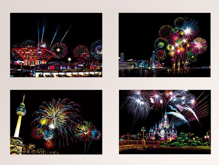 Набор скретч-картин «Fireworks postcards» (цветные)