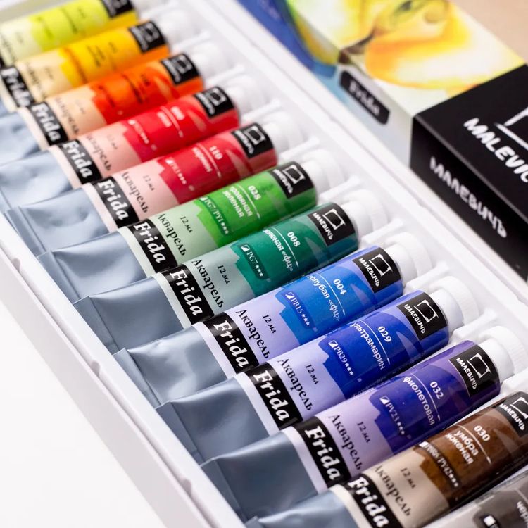 Набор акварельных красок «Frida», 12 цв. по 12 мл, Малевичъ — картинка 4