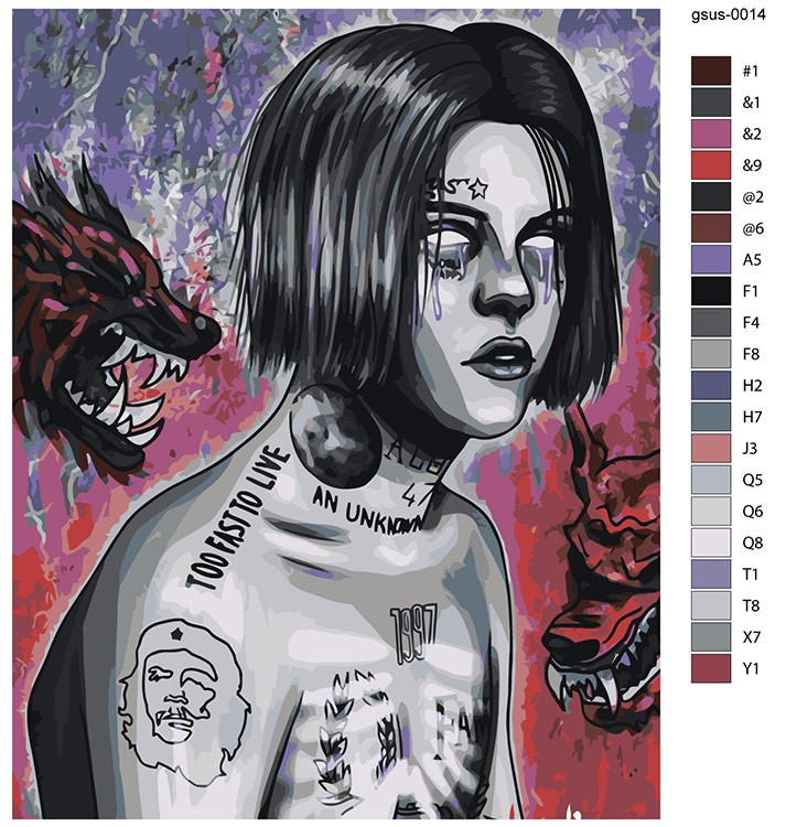 Картина по номерам «Рок и рэп музыкант Джизус DZHIZUS арт 2» — картинка 2