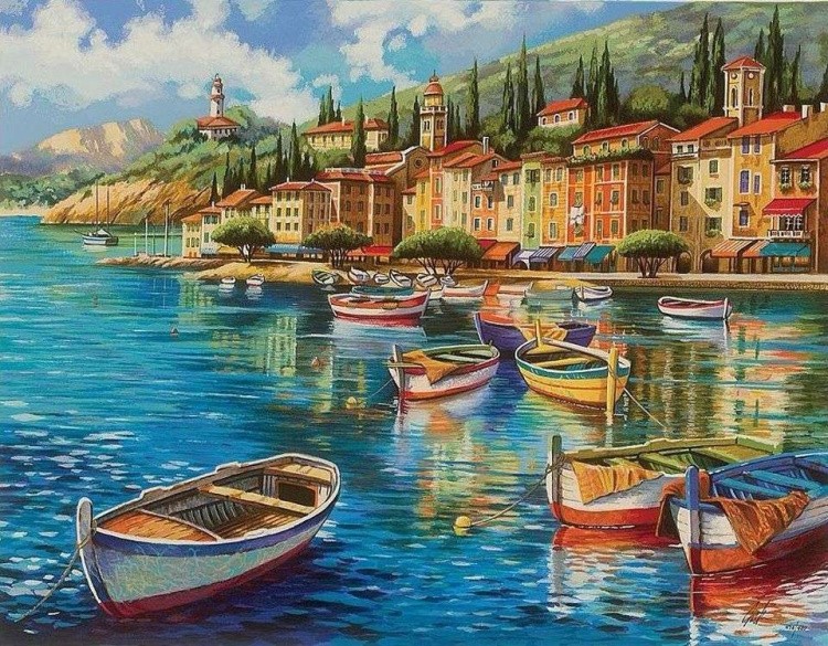 Картина по номерам «Лодочная гавань» — картинка 2