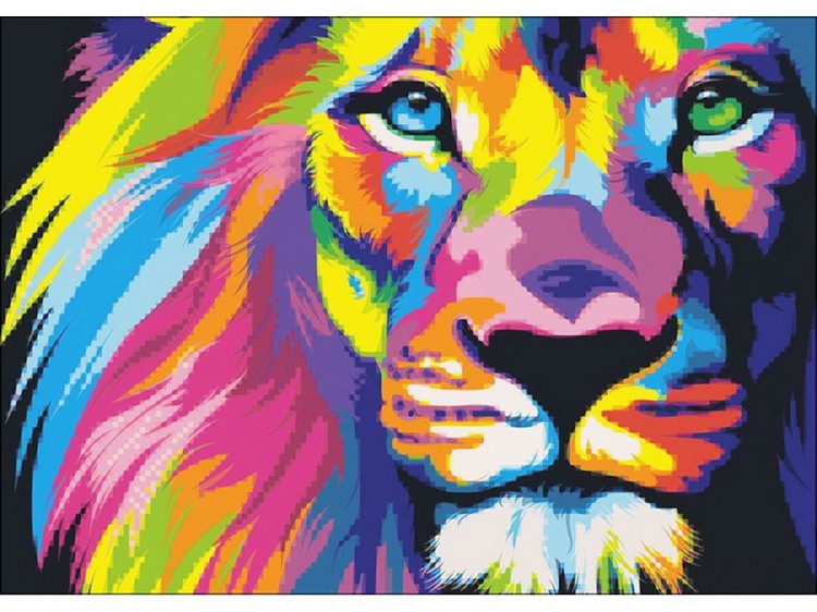 Алмазная вышивка «Радужный лев» — картинка 2