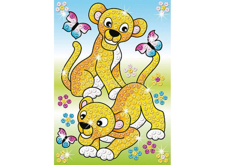 Картинка из блесток «Семья львов» (двойная) — картинка 3