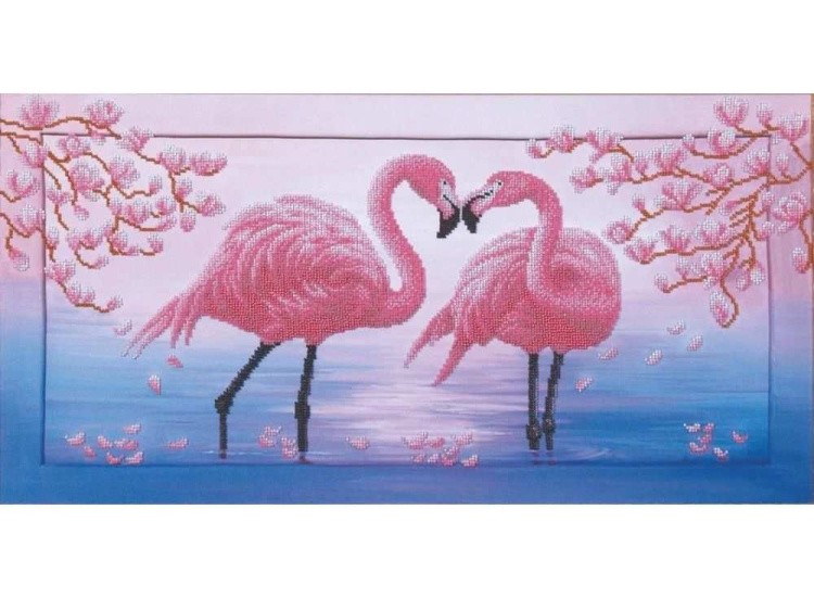 Набор вышивки бисером «Розовые фламинго»