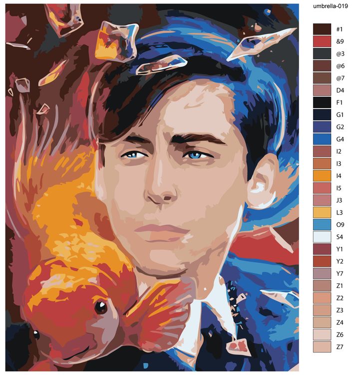 Картина по номерам «Академия Амбрелла: Номер Пятый - Эйдан Галлахер 4» — картинка 2