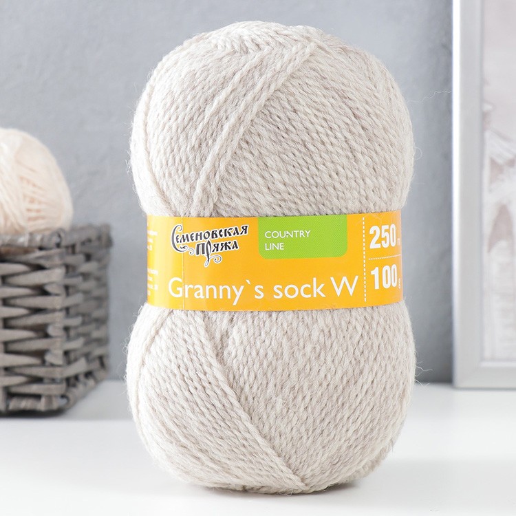 Пряжа Семеновская Granny`s sock W (526), самородок 5 шт. по 100 г — картинка 3