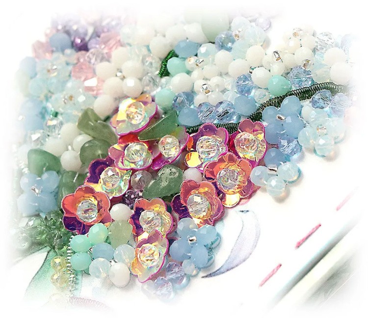 Набор для вышивания хрустальными бусинами открытка-конверт «Сирень» — картинка 2