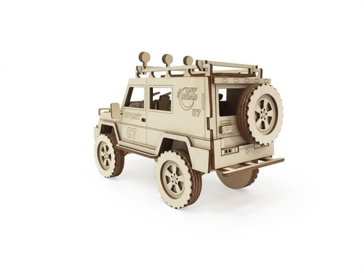 Конструктор из дерева Lemmo внедорожник Спорт, 102 детали — картинка 3