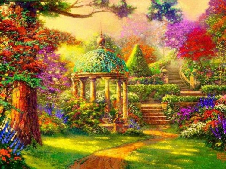 Алмазная вышивка «Цветущий сад» — картинка 2